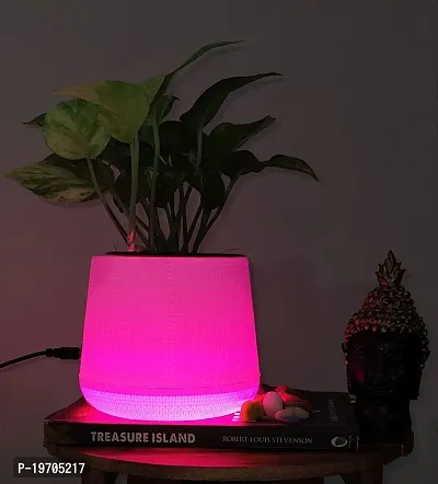 • Pot Size: 12 cm wide  12 cm high | Colour:Pink Colour;Package Content - 1 Pot with 1 Adapter.  • LED Pot (Light Up) which adds freshness and Brightens your home. The LED pot comes with an adapter
