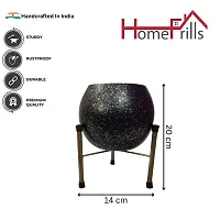 Homefrills Metal Planter Pot with stand for Indoor Plants  Flowers Table Top Planter for Living Room, Home Decor Decorative Pots for Indoor Plants Rust Free Metal Planter for Balcony and Garden Deacute;cor-thumb1