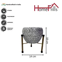 Homefrills Metal Planter Pot with stand for Indoor Plants  Flowers Table Top Planter for Living Room, Home Decor Decorative Pots for Indoor Plants Rust Free Metal Planter for Balcony and Garden Deacute;cor-thumb1