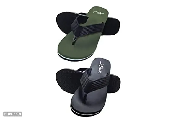 XSTAR Trendy Eco Flip Flops for Men | Comfortable Indoor Outdoor Fashionable Slippers for Men And Boys (Set of 2)