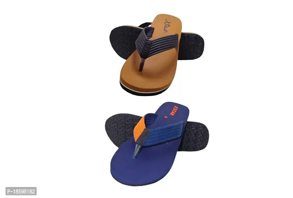 Xstar Eco Flip Flops for Men Comfortable Indoor Outdoor Fashionable Slippers for Men And Boys Set of 2 .