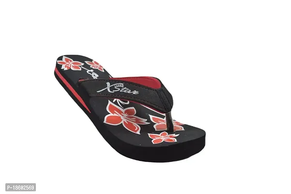 XSTAR Super Soft Casual, Stylish  Comfortable Hawai Flip Flop Slippers, Durable Anti-Skid, Light Weight For Women'S  Girls (Black, numeric_7)-thumb2