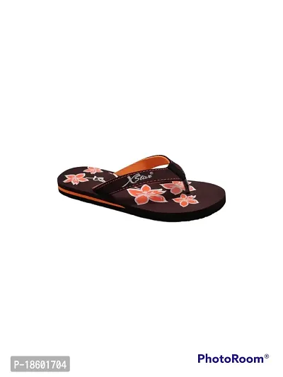 XSTAR Super Soft Casual, Stylish  Comfortable Hawai Flip Flop Slippers, Durable Anti-Skid, Light Weight For Women'S  Girls (Brown, numeric_8)-thumb2