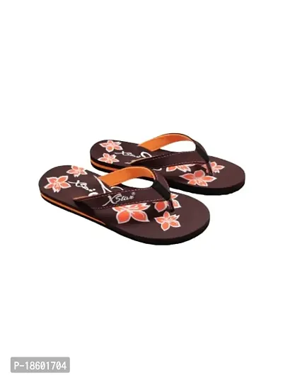 XSTAR Super Soft Casual, Stylish  Comfortable Hawai Flip Flop Slippers, Durable Anti-Skid, Light Weight For Women'S  Girls (Brown, numeric_8)