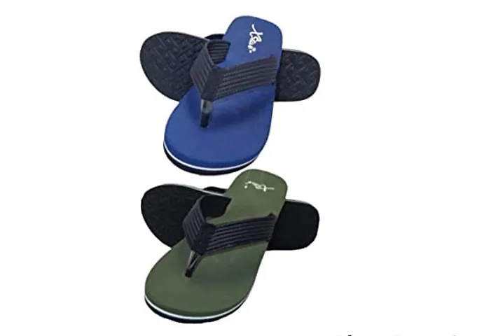 XSTAR Trendy Eco Flip Flops for Men | Comfortable Indoor Outdoor Fashionable Slippers for Men And Boys (Set of 2)