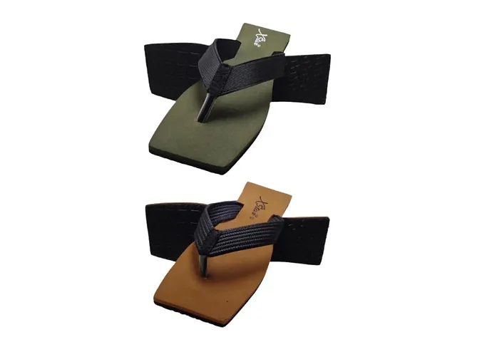 Xstar Eco Flip Flops for Men | Comfortable Indoor Outdoor Fashionable Slippers for Men And Boys (Set of 2)