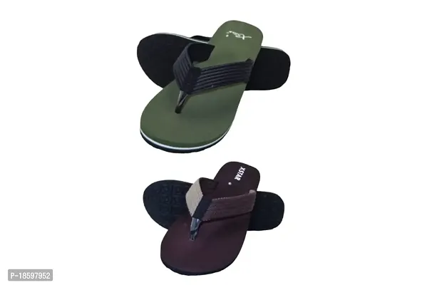Xstar Eco Flip Flops for Men Comfortable Indoor Outdoor Fashionable Slippers for Men And Boys Set of 2 .