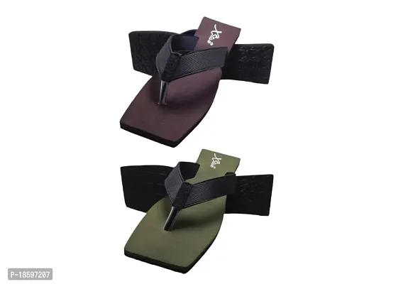 Xstar Eco Flip Flops for Men | Comfortable Indoor Outdoor Fashionable Slippers for Men And Boys (Set of 2)