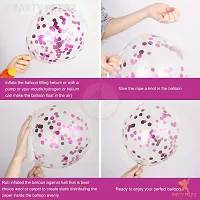 KridoPack of 50 Pcs Pink confetti Balloons for Girls birthday decoration/Birthday decoration (PINK S WHITE)-thumb4