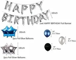 Krido 55 Pcs Blue Silver Birthday decoration birthday decoration combo-thumb2