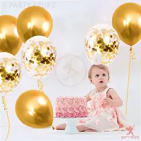 KridoGolden Latex  Confetti balloons for birthday decoration items - 18Pcs Pack balloons for birthday (S YELLOW)-thumb2