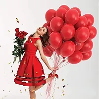 Krido Premium Metallic Latex Balloons Pack of 100 Red Balloons for Decoration (Red)-thumb4