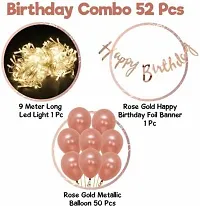 Krido Rose Gold Birthday Decoration Kit - 52Pcs Happy Bday Banner-thumb1