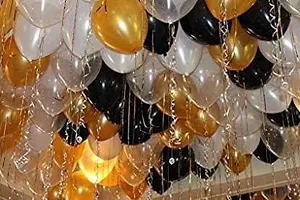 Krido Happy Birthday Decoration Kit Combo 51 Pcs for Black, Golden and Silver Metelic Premium Balloon-thumb4