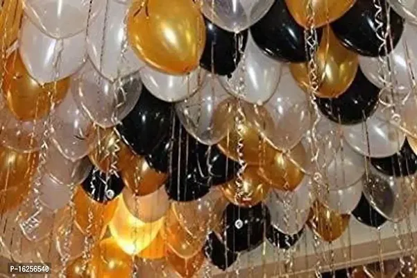 Krido Happy Birthday Decoration Kit Combo 51 Pcs for Black, Golden and Silver Metelic Premium Balloon-thumb5