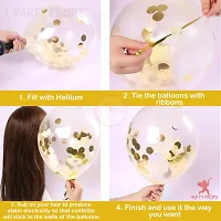 KridoGolden Latex  Confetti balloons for birthday decoration items - 18Pcs Pack balloons for birthday (S YELLOW)-thumb4