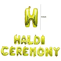 Krido 61 Pc Gold Haldi Ceremony Foil Balloon with Gold StarFoil Curtain Combo| haldi ceremony decorations item for Groom| haldi ceremony decoration balloons(Gold and Black)-thumb2