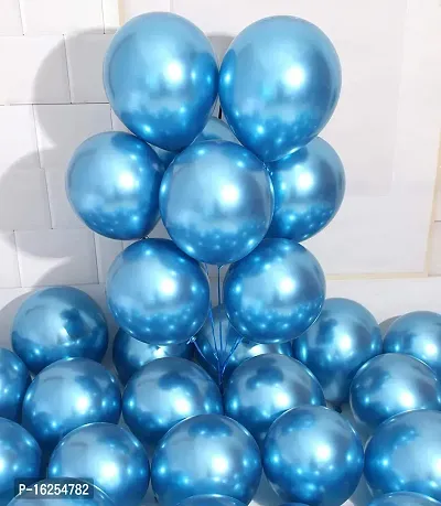 Krido Premium Metallic Latex Balloons Pack of 50 Blue Balloons for Decoration (Blue1)