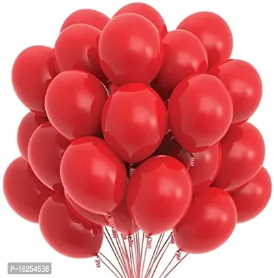 Krido Premium Metallic Latex Balloons Pack of 100 Red Balloons for Decoration (Red)