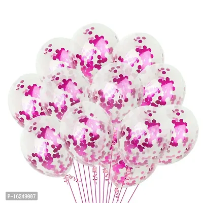 KridoPack of 50 Pcs Pink confetti Balloons for Girls birthday decoration/Birthday decoration (PINK S WHITE)-thumb0