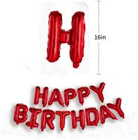 Krido 1 Red Foil Happy Birthday Balloons + 51 pc premium Red,White and Silver Metallic Balloons-thumb2