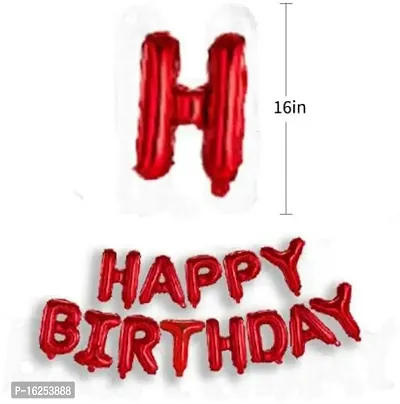 Krido 1 Red Foil Happy Birthday Balloons + 51 pc premium Red,White and Silver Metallic Balloons-thumb3