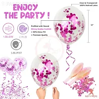 KridoPack of 50 Pcs Pink confetti Balloons for Girls birthday decoration/Birthday decoration (PINK S WHITE)-thumb3