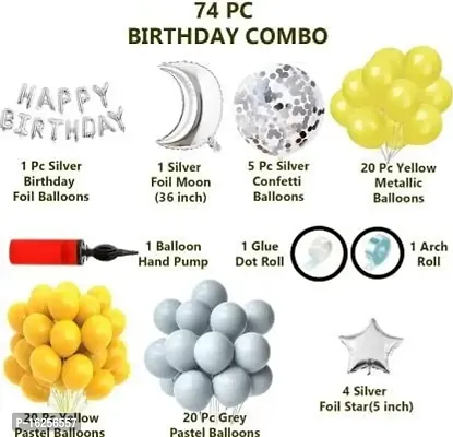 Krido Yellow Grey Silver Balloon Birthday Foil Moon Arch Glue Birthday Decoration Item-thumb2