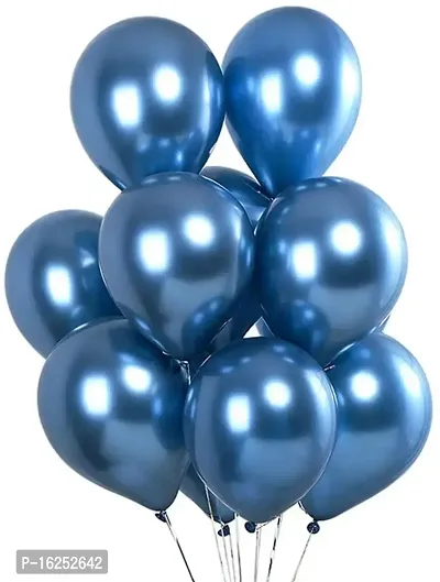 Krido Premium Metallic Latex Balloons Pack of 50 Blue Balloons for Decoration. (Blue)-thumb5