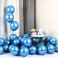 Krido Premium Metallic Latex Balloons Pack of 50 Blue Balloons for Decoration. (Blue)-thumb2