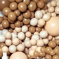 Krido Printed Pastel White,Cream Beige  Dark Brown Chocolate Coffee Balloons Kit - 50Pcs Balloon (Multicolor)-thumb1