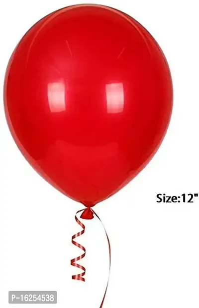 Krido Premium Metallic Latex Balloons Pack of 100 Red Balloons for Decoration (Red)-thumb3