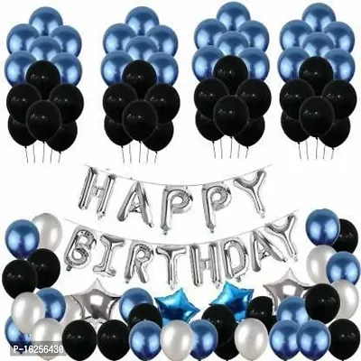 Krido 55 Pcs Blue Silver Birthday decoration birthday decoration combo-thumb5