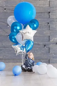 Krido Premium Metallic Latex Balloons Pack of 50 Blue Balloons for Decoration. (Blue)-thumb1