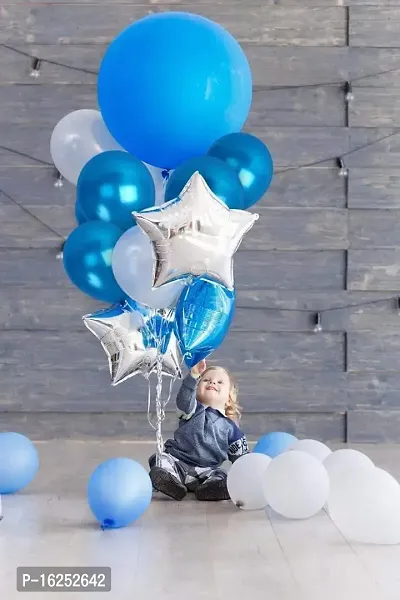 Krido Premium Metallic Latex Balloons Pack of 50 Blue Balloons for Decoration. (Blue)-thumb2