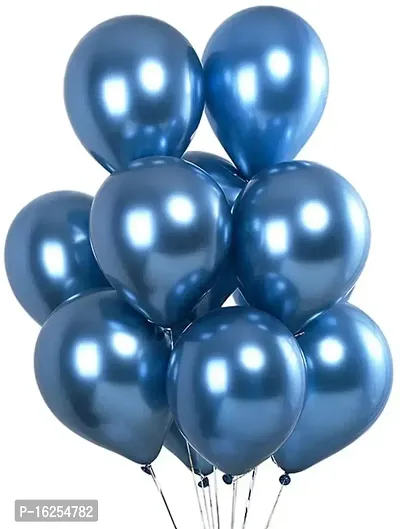 Krido Premium Metallic Latex Balloons Pack of 50 Blue Balloons for Decoration (Blue1)-thumb2