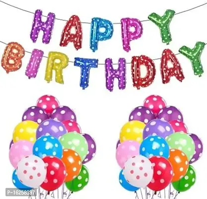 Krido 51Pcs Combo Set for Birthday Decoration Colorful Latex Balloon (Set of 51)