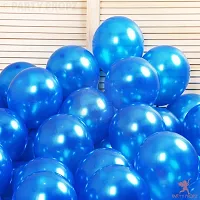 KridoGolden Latex  Confetti balloons for birthday decoration itemsBalloons (Blue, Set Of100) material Rubber (BLUE)-thumb3