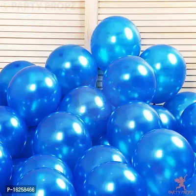 KridoGolden Latex  Confetti balloons for birthday decoration itemsBalloons (Blue, Set Of100) material Rubber (BLUE)-thumb4