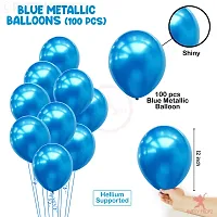 KridoGolden Latex  Confetti balloons for birthday decoration itemsBalloons (Blue, Set Of100) material Rubber (BLUE)-thumb1