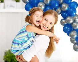 KridoGolden Latex  Confetti balloons for birthday decoration items - 18Pcs Pack balloons for birthday (BLUE GRAY)-thumb4