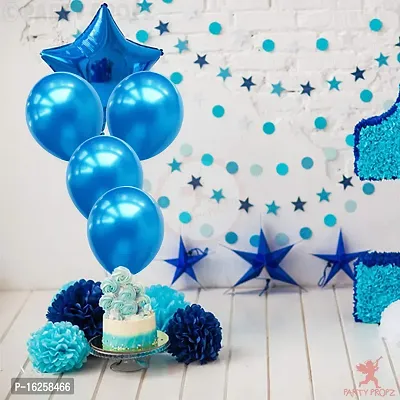 KridoGolden Latex  Confetti balloons for birthday decoration itemsBalloons (Blue, Set Of100) material Rubber (BLUE)-thumb5