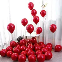 Krido Premium Metallic Latex Balloons Pack of 100 Red Balloons for Decoration (Red)-thumb1