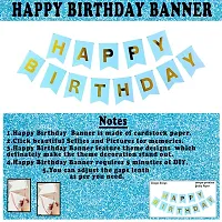 Krido1st Birthday Decoration For Boys - Large 53Pcs, Happy Birthday Banner With Led Lights, Blue Birthday Decoration, First Birthday Decorations Boy, Silver Confetti Balloons, Metallic Balloons-thumb3