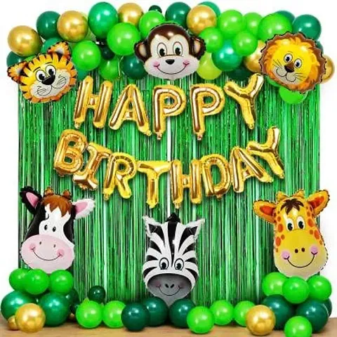 Krido Jungle Theme Birthday Decoration - 49Pcs Birthday Decorations Kit Jungle Theme (Set of 49)