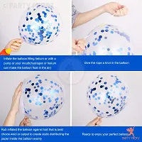 KridoBirthday Latex Balloon, Pack Of 30, Blue(BLUE WHITE)-thumb3