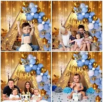 Krido Birthday Decorations Kit/ White Net For Decoration-26Pcs Blue And Golden Balloon (Set of 26)-thumb4