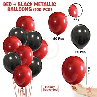 KridoGolden Latex  Confetti balloons for birthday decoration items - 18Pcs Pack balloons for birthday (BLACK RED)-thumb1