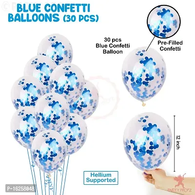 KridoBirthday Latex Balloon, Pack Of 30, Blue(BLUE WHITE)-thumb2