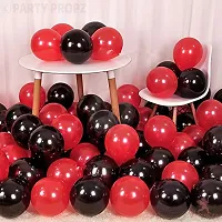 KridoGolden Latex  Confetti balloons for birthday decoration items - 18Pcs Pack balloons for birthday (BLACK RED)-thumb4